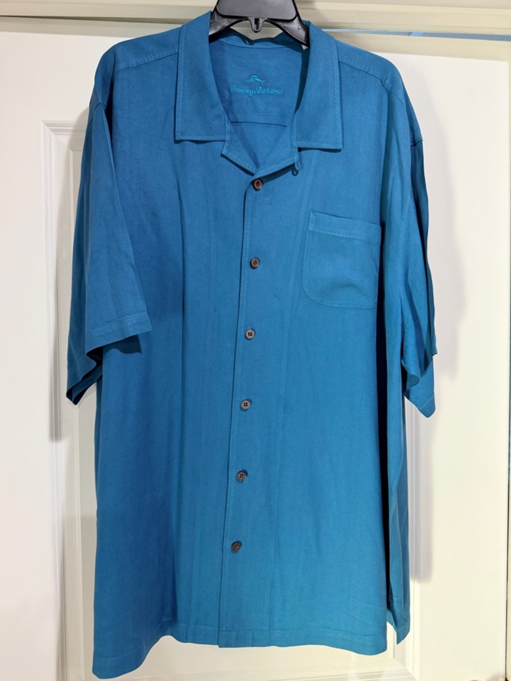 Tommy Bahama blue silk camp shirt men’s 3XL